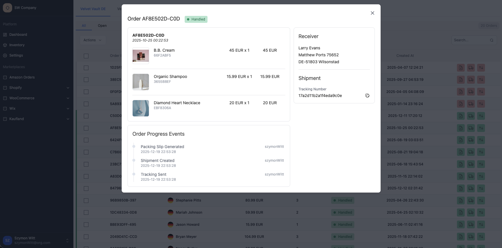 Order Details Modal